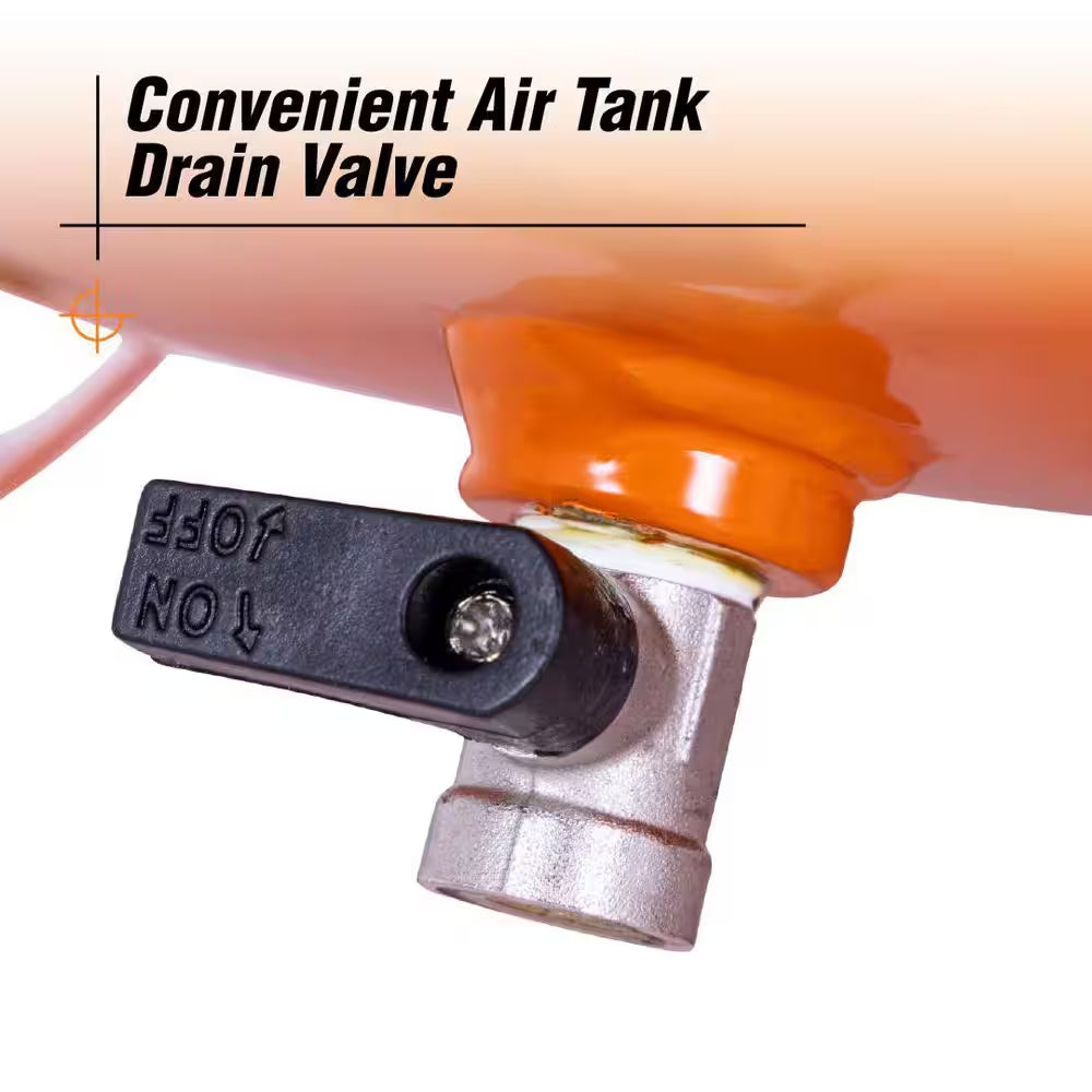 6 Gal. 150 PSI Portable Electric Oil-Free Jobsite Pancake Air Compressor with Dual Pressure Gauges and 2-Quick Couplers