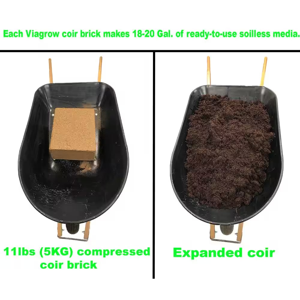 11 Lb. (5KG) Coconut Coir Block of Soilless Media
