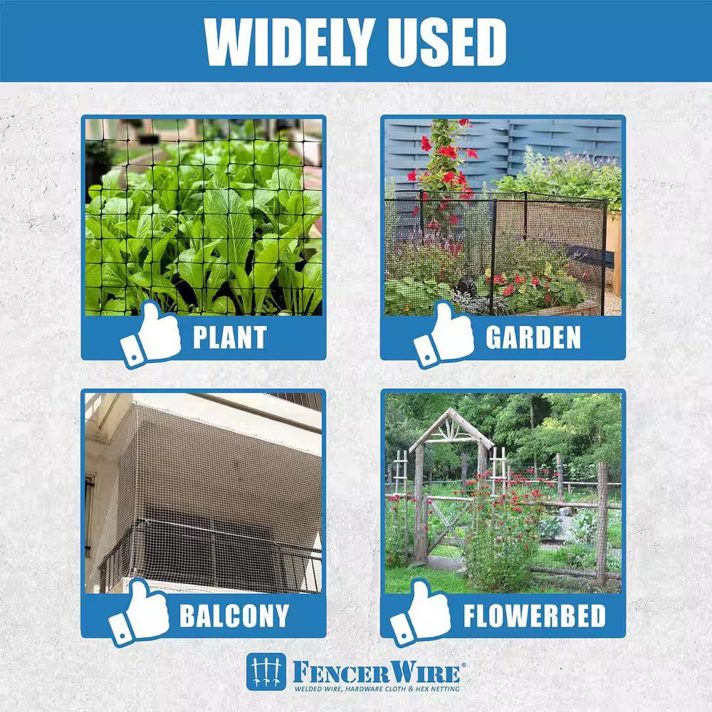 7 Ft. X 100 Ft. X 3/4 In. Black Plastic Bird Netting for Vegetable, Tree and Fruit