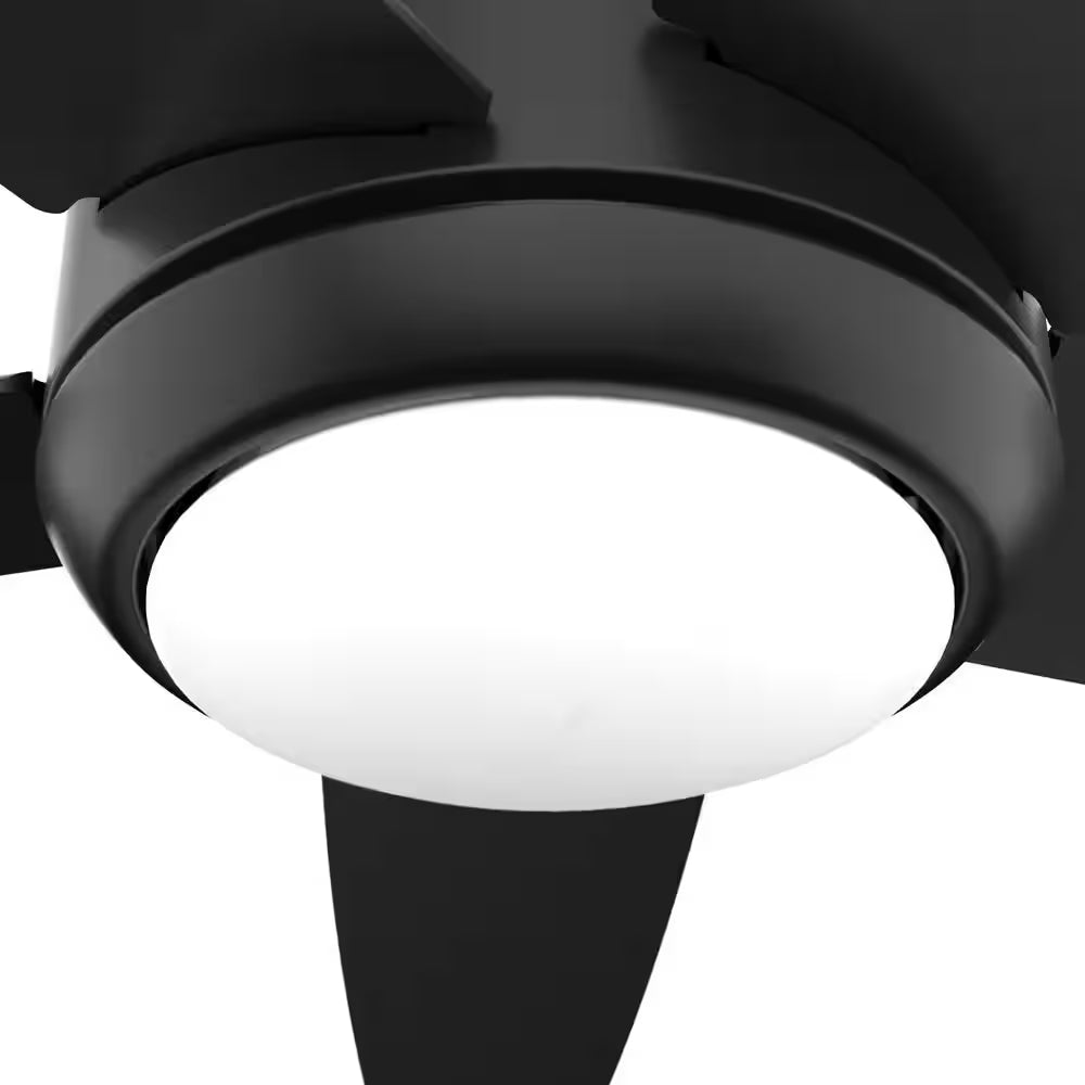 Zayden 52 In. Integrated LED Indoor Matte Black Ceiling Fan with Light Kit and Remote Included