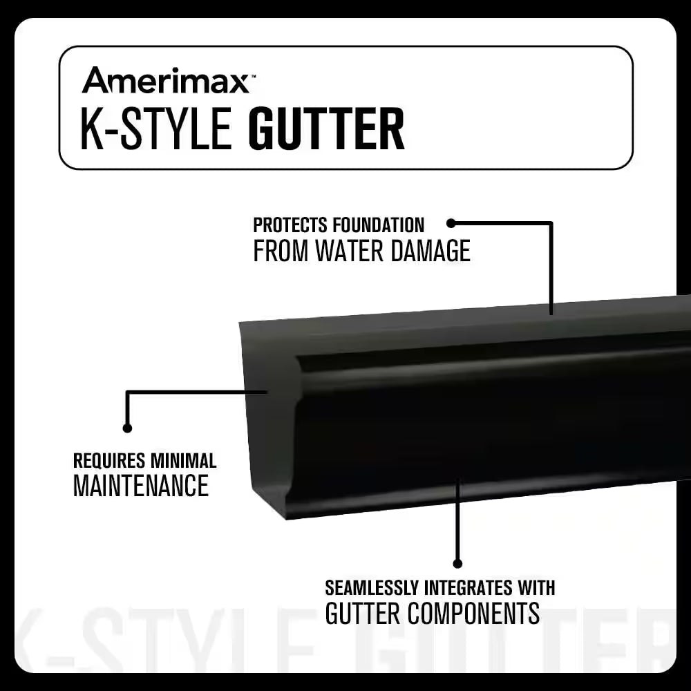6 In. X 10 Ft. Black Aluminum K-Style Gutter