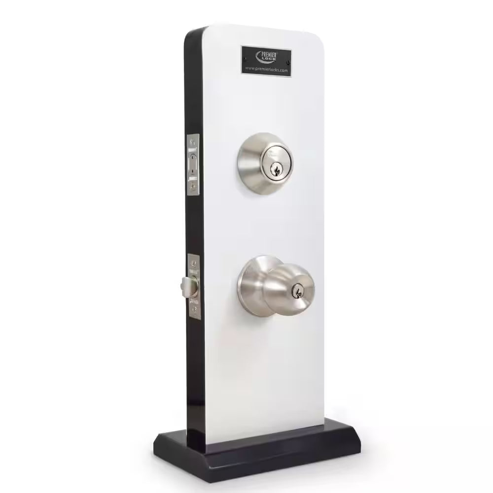 Stainless Steel Entry Door Knob Combo Lock Set with Deadbolt and 6 Keys