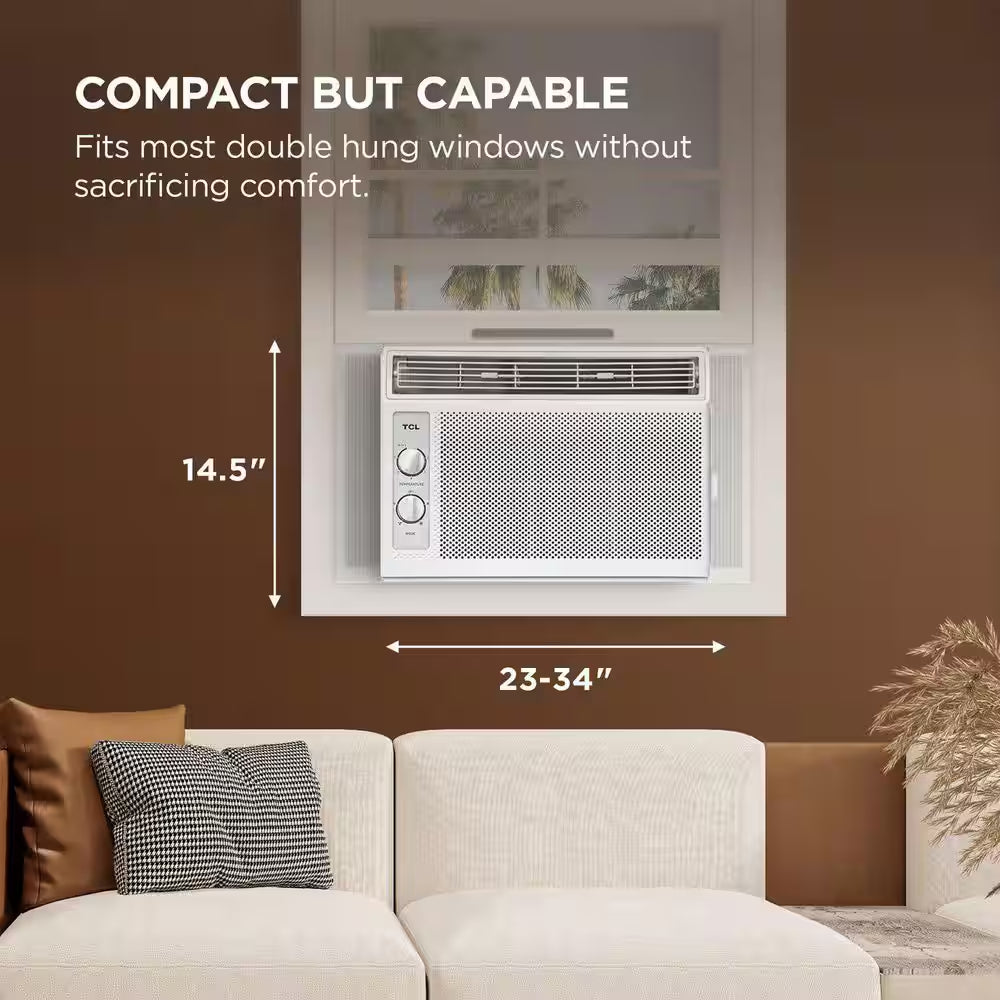 5,000 BTU (DOE) Mechanical Window Air Conditioner Cools 150 Sq. Ft. in White