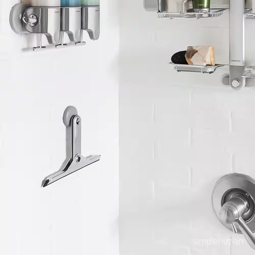 Foldaway Bathroom Shower Squeegee, Stainless Steel