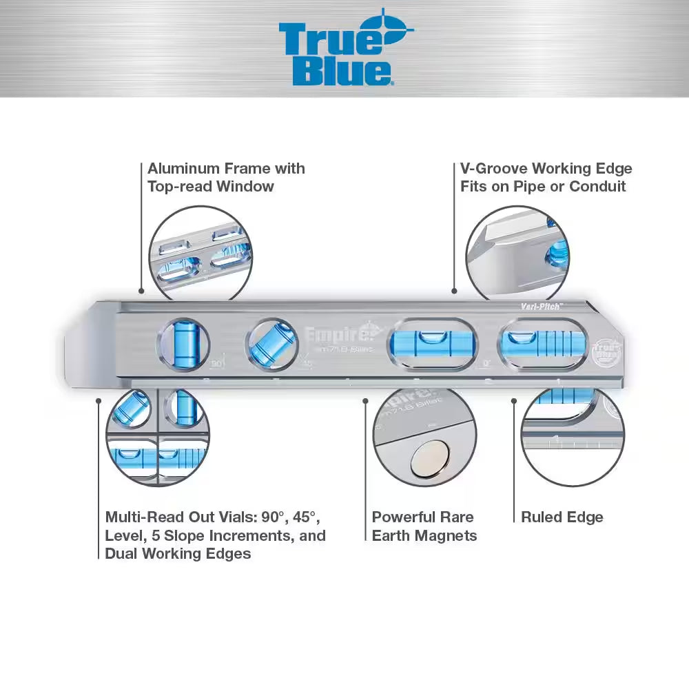 8 In. True Blue Magnetic Billet Torpedo Level