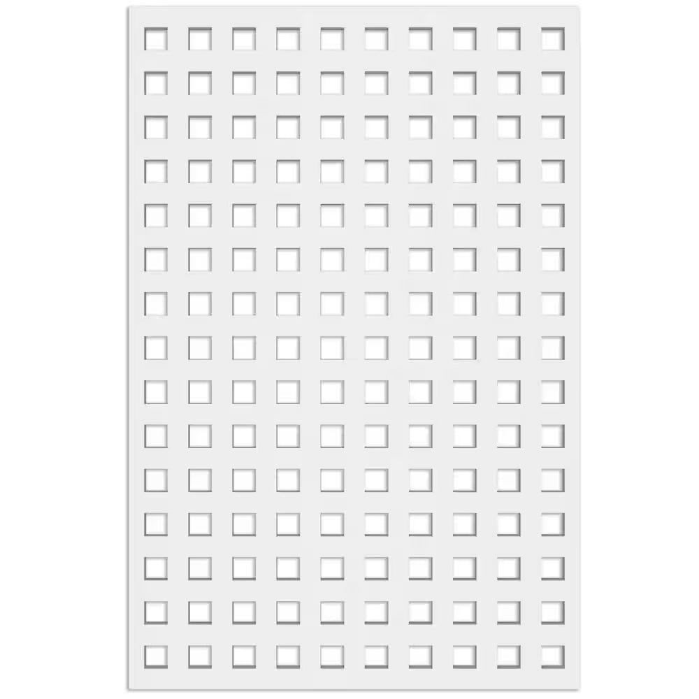 Square 4 Ft. X 32 In. White Vinyl Decorative Screen Panel