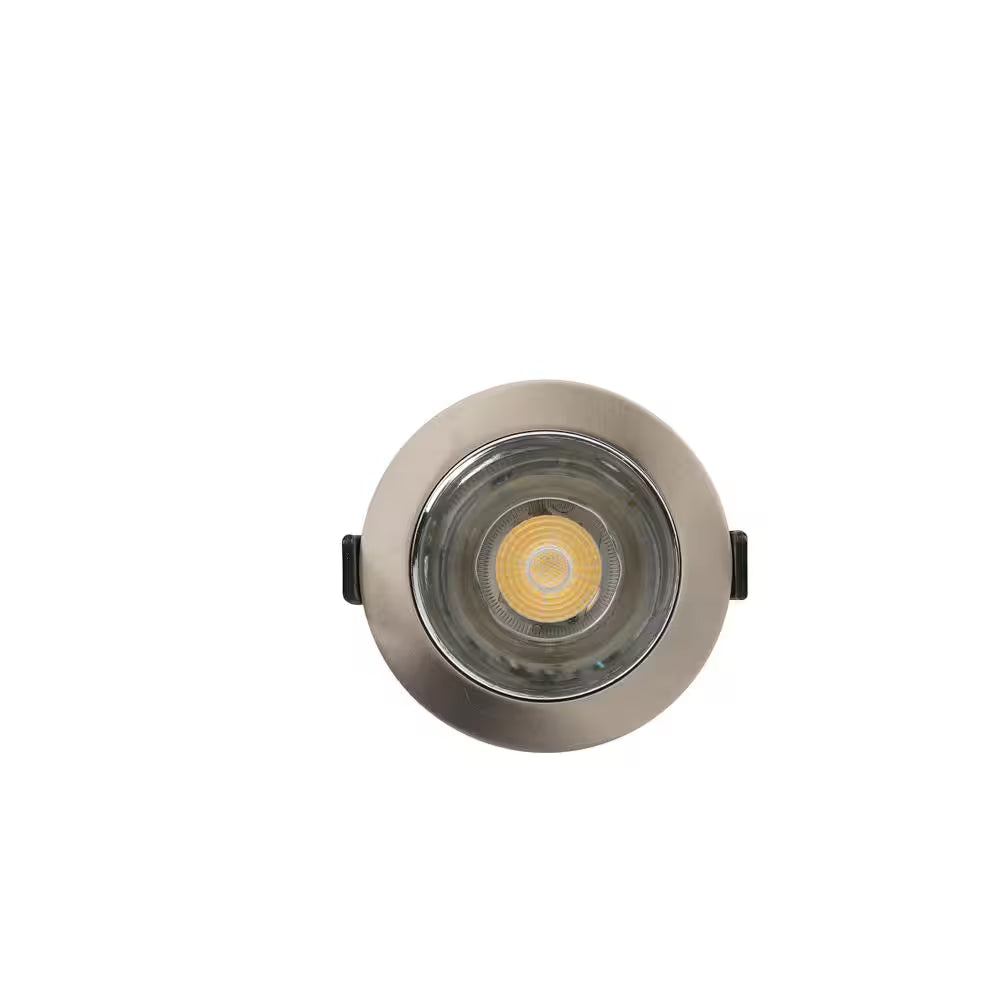 3In. Integrated LED Canless Recessed Light with Brushed Nickel Trim and Silver Reflector with CCT, (1-Pack)