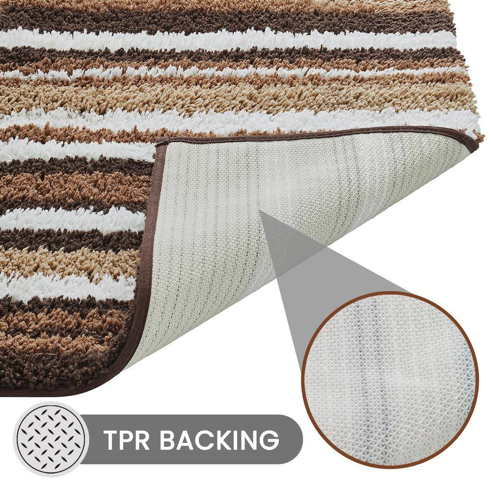 Griffie Collection 17 In. X 24 In. Brown Polyester Rectangle Bath Rug