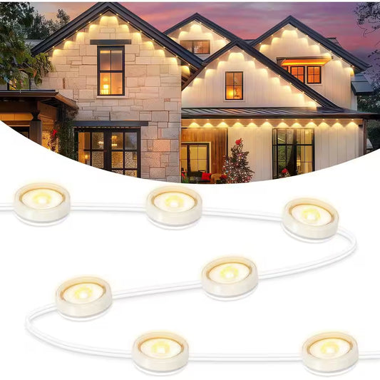 36-Light Indoor/Outdoor 50 Ft. Plug-In Integrated LED 2700K Warm White Novelty LED String Light Permanent Light, IP65