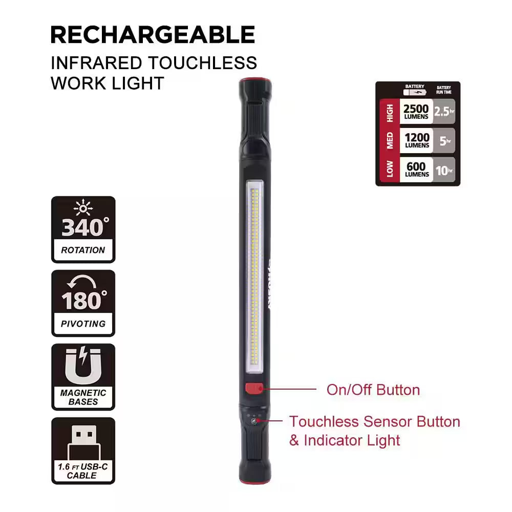 2500 Lumen LED Rechargeable Infrared Touchless Work Light