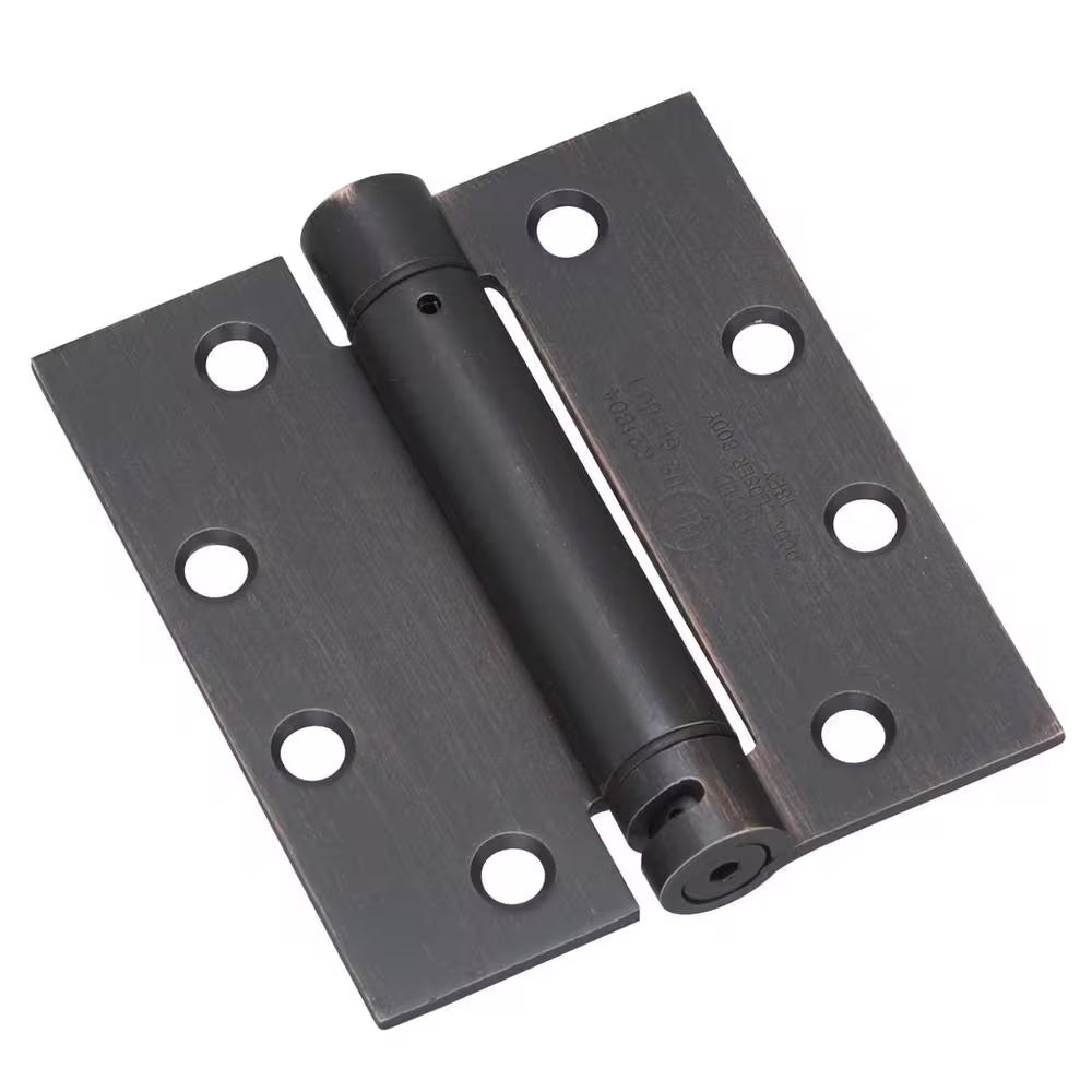 4 In. X 4-1/2 In. Oil-Rubbed Bronze Self Closing Full Mortise Spring Hinge