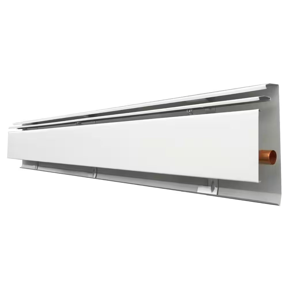 Fine/Line 30 Series 4 Ft. Hot Water Baseboard Heater with Fully Assembled Element and Enclosure in Nu White