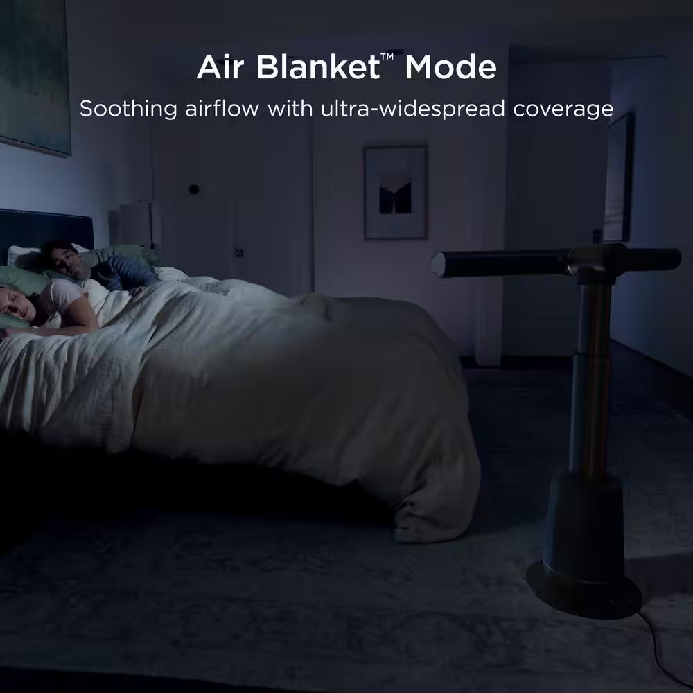 Turboblade 31.5In. 10 Speed Ultra-Powerful Bladeless Tower Fan in Charcoal 180° Oscillation, Pivots and Twists