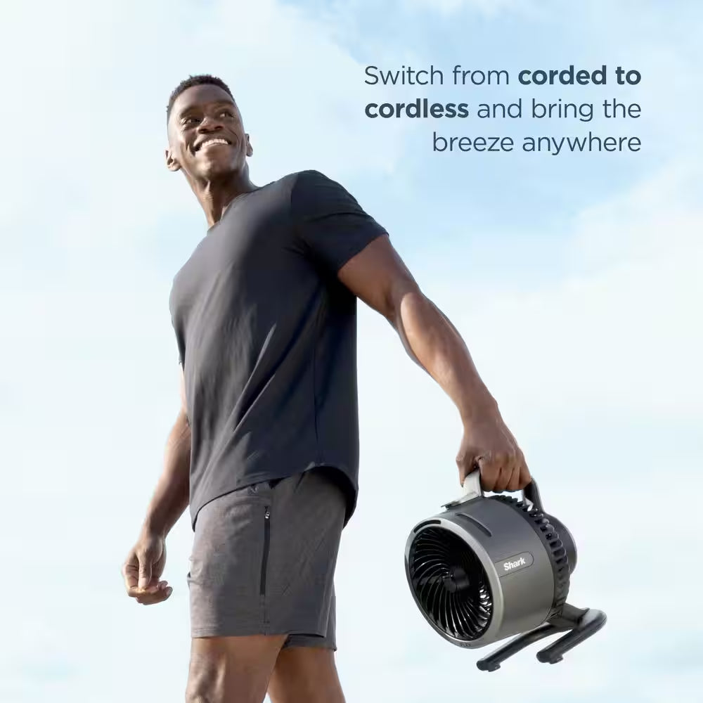 Flexbreeze Hydrogo 8.4 In. 5-Fan Speeds Personal Misting Portable Fan in Dark Grey with Ultra-Quiet Cooling