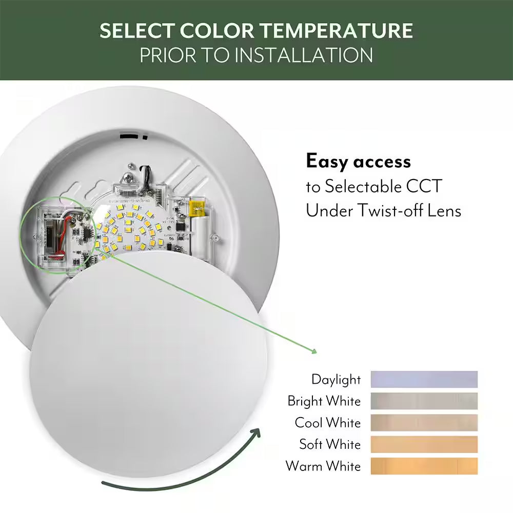 Altair 4 In. Surface Mount Downlight Integrated LED Recessed Trim Light 850 Lumens 10-Watts Adjustable CCT Wet Rated