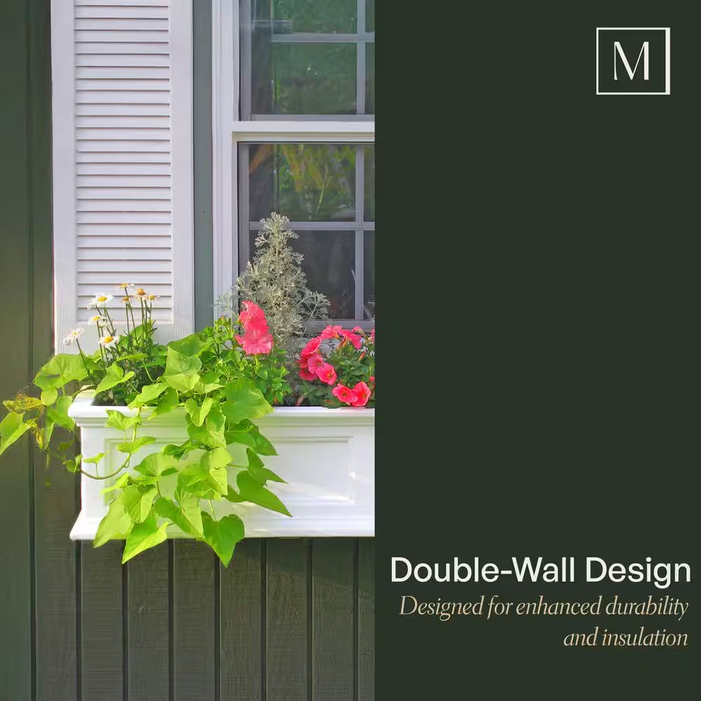 Fairfield 36 In. X 11 In. Self-Watering Espresso Polyethylene Window Box
