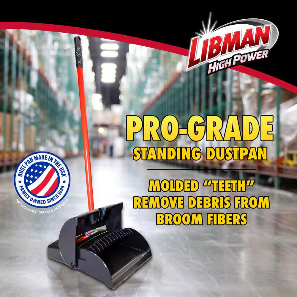 12 In. X 36 In. High Power Closed Lid Lobby Dustpan with Handle