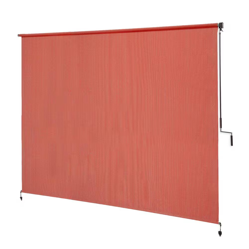 Terracotta UV Blocking Fade Resistant Fabric Exterior Roller Shade 96 In. W X 72 In. L