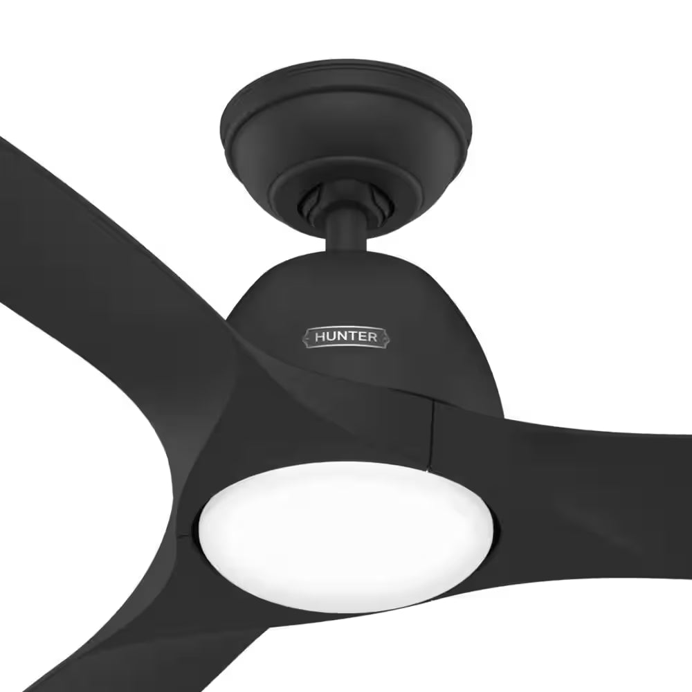 Triflow 52 In. LED Indoor/Outdoor Matte Black Ceiling Fan with Light Kit and Remote Included