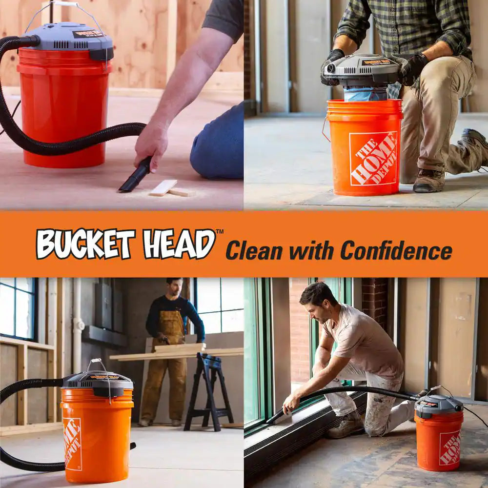 5 Gal. 1.75 Peak HP Wet Dry Vac Powerhead Shop Vacuum with Filter, Hose (Compatible with 5 Gal. Homer Bucket) BH0100