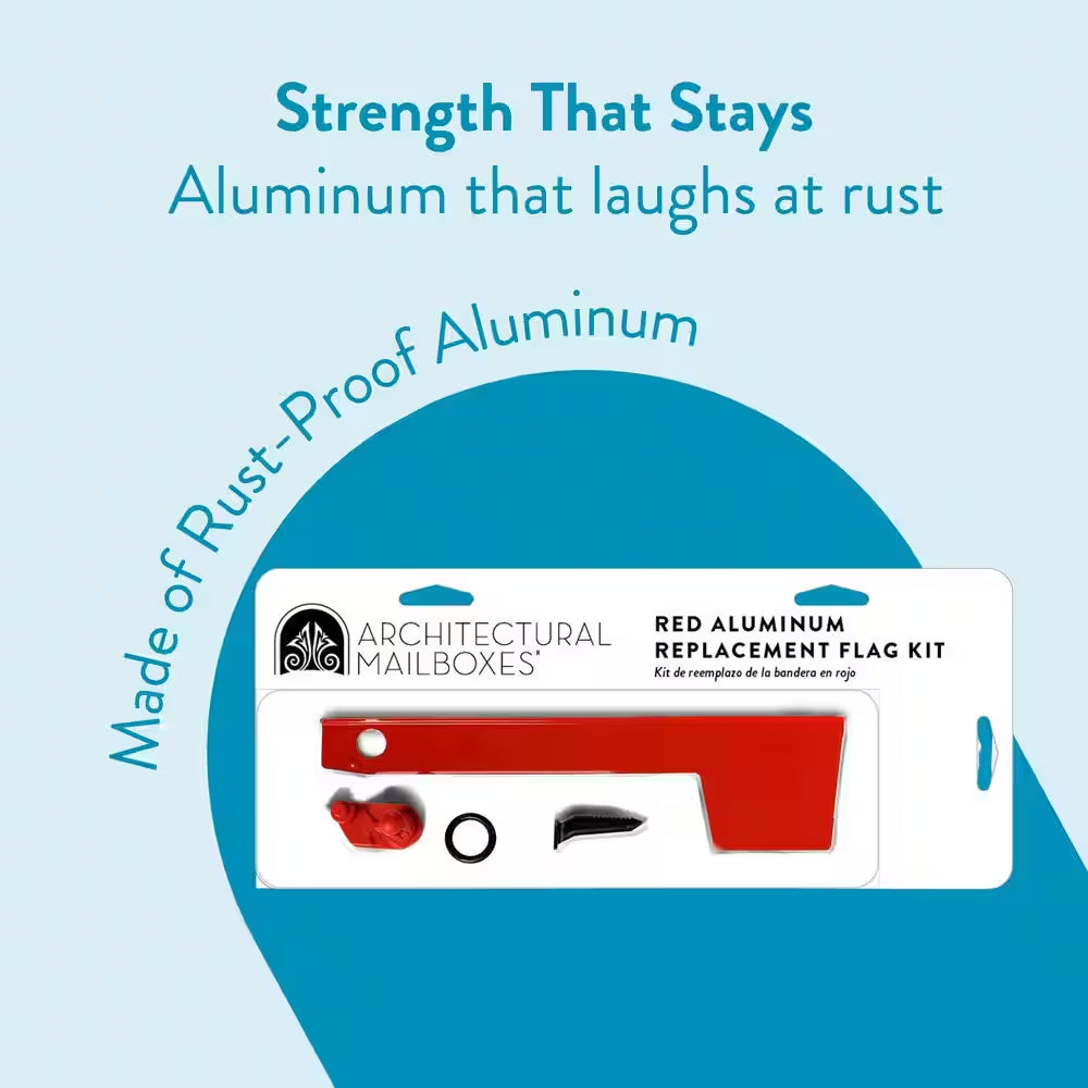 Replacement Aluminum Mailbox Flag Kit, Red