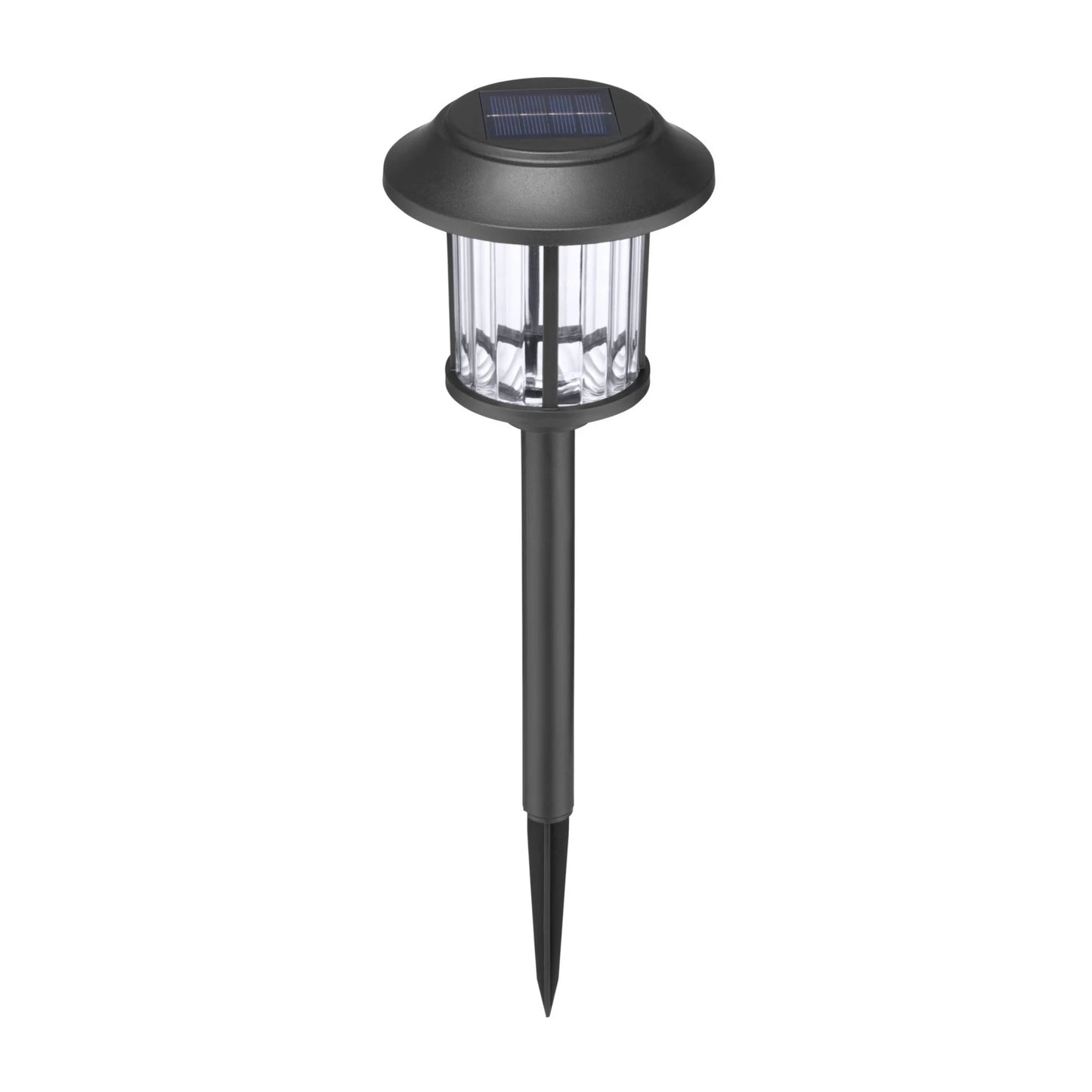 6 -Pack 10 -Lumens Matte Black Solar LED Outdoor Path Light Kit with Dusk-To-Dawn Sensor 3000-K