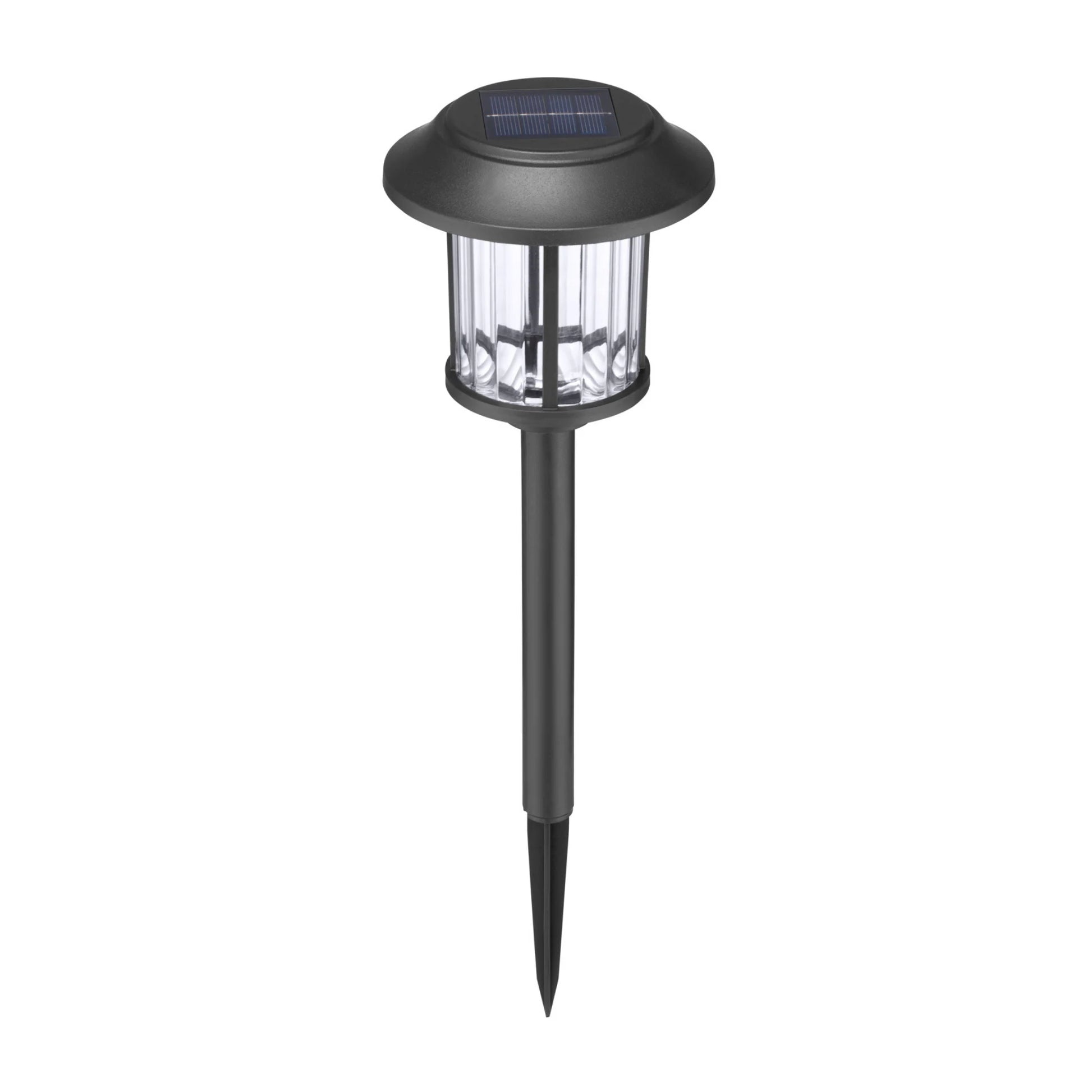6 -Pack 10 -Lumens Matte Black Solar LED Outdoor Path Light Kit with Dusk-To-Dawn Sensor 3000-K