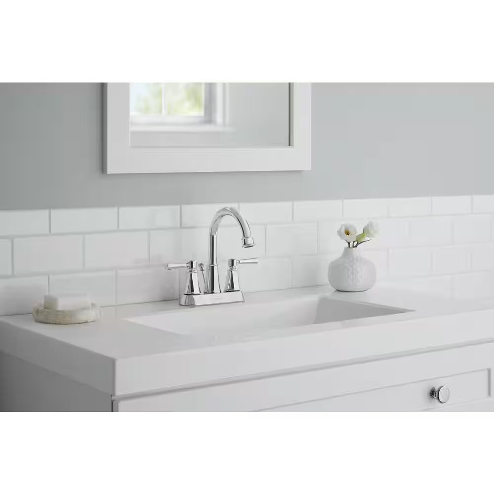 Melina 4 In. Centerset Double Handle High-Arc Bathroom Faucet in Chrome