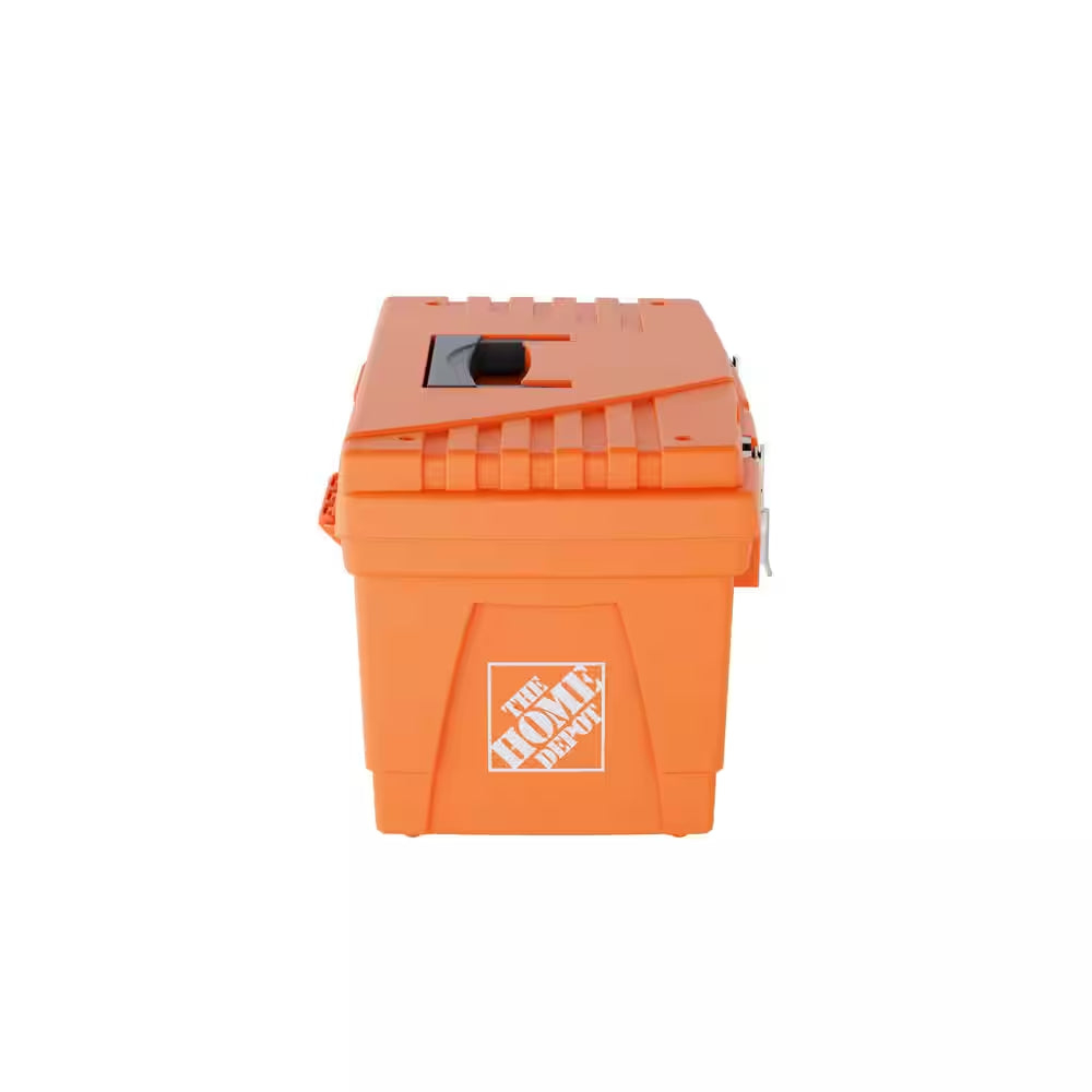 19 In. Plastic Portable Toolbox with Removable Tray in Orange