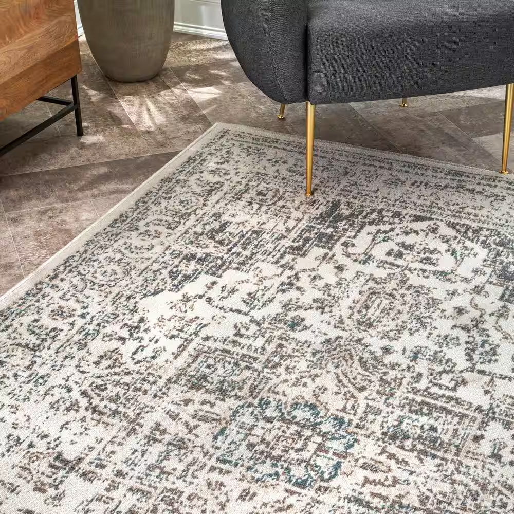 Vintage Tanith Cream 8 Ft. X 10 Ft. Living Room/Bedroom/Dining Room Area Rug