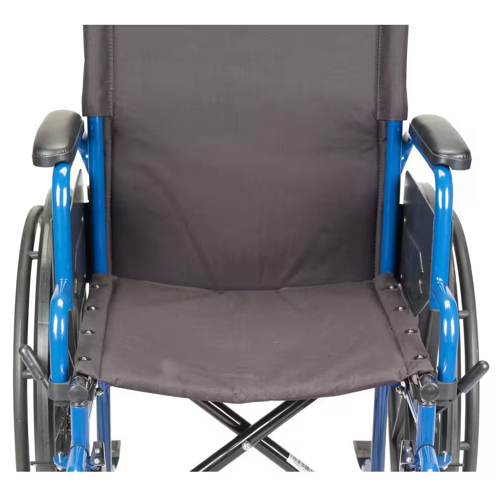 20 In. Blue Streak Wheelchair with Flip Back Desk Arms and Elevating Leg Rests