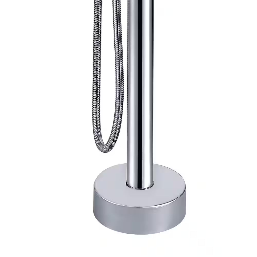 Single-Handle Freestanding Tub Faucet Bathtub Filter with Handheld Shower in Chrome