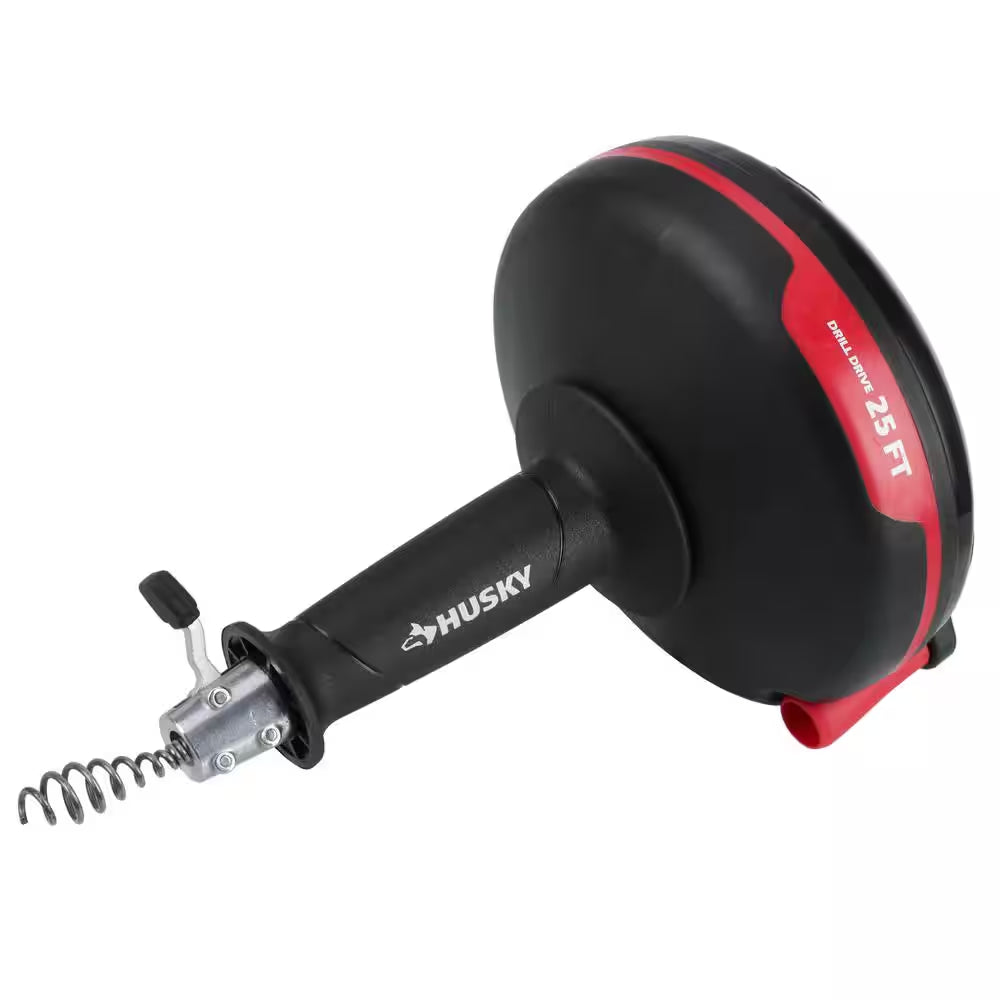 25 Ft. Power Drum Drain Snake Drill-Operated Auger for Sink, Tub and Shower Clogs