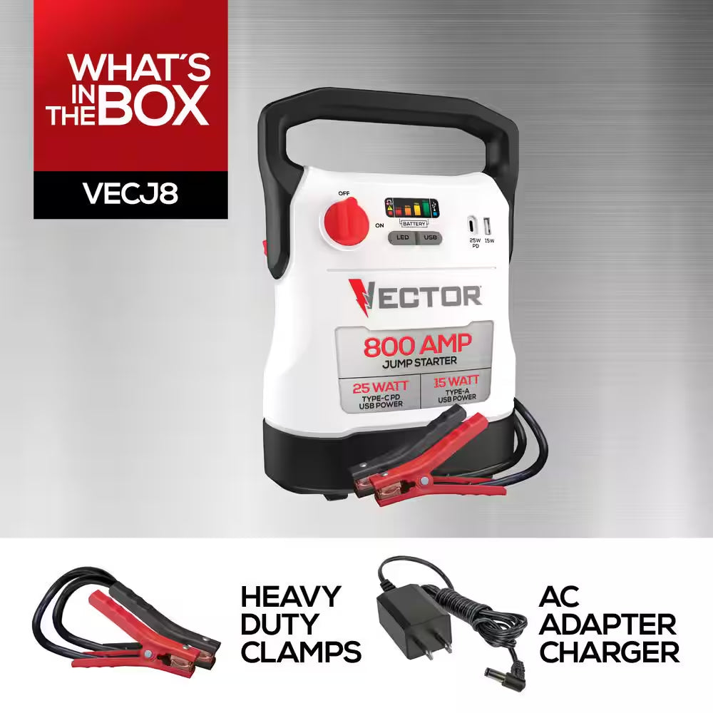 800 Amp Jump Starter with USB Power