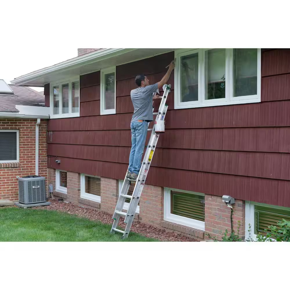 16 Ft. Aluminum Extension Ladder (15 Ft. Reach Height) with 225 Lb. Load Capacity Type II Duty Rating