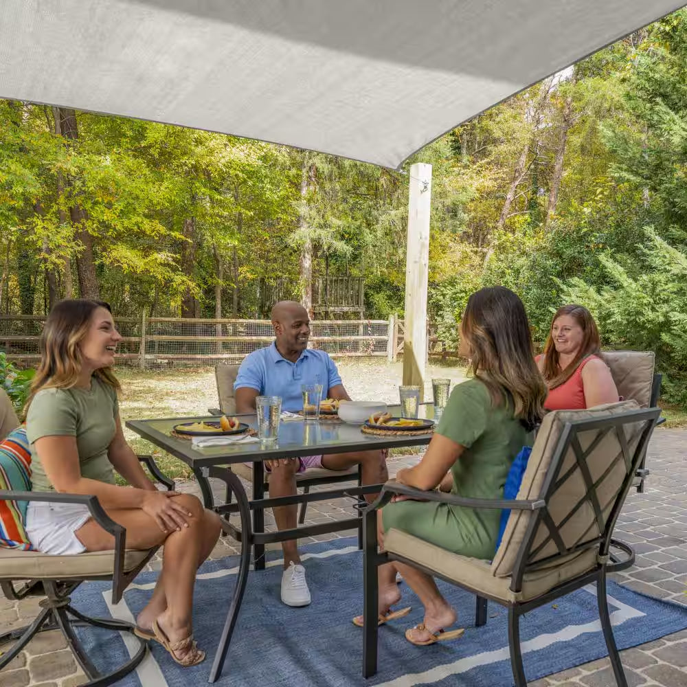 Premium Square 17.75 Ft. X 17.75 Ft. Stone Shade Sail Kit