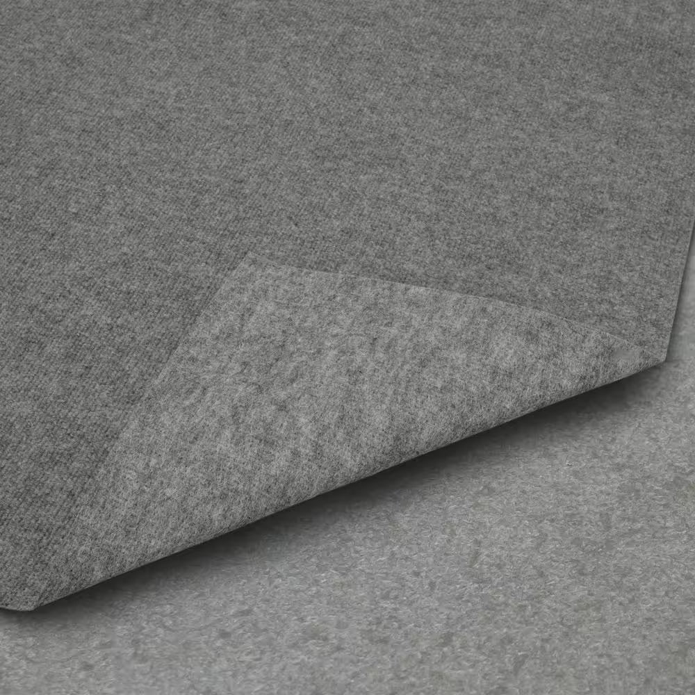 Unbound Smoke Gray Ribbed 6 Ft. X 8 Ft. Indoor/Outdoor Area Rug