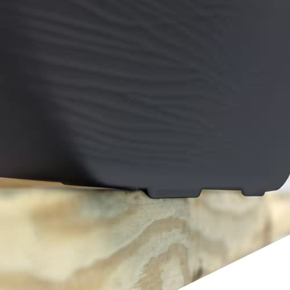 Bloomers Series 10 In. L X 24 In. W X 11 In. H Charcoal Resin Weatherproof Deck and Porch Rail Planter, Drainage Holes