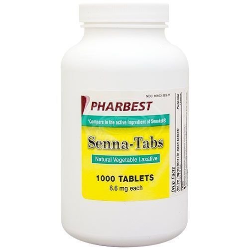 PHARBEST Senna 8.6mg Natural Vegetable Laxative 1000 Tablets