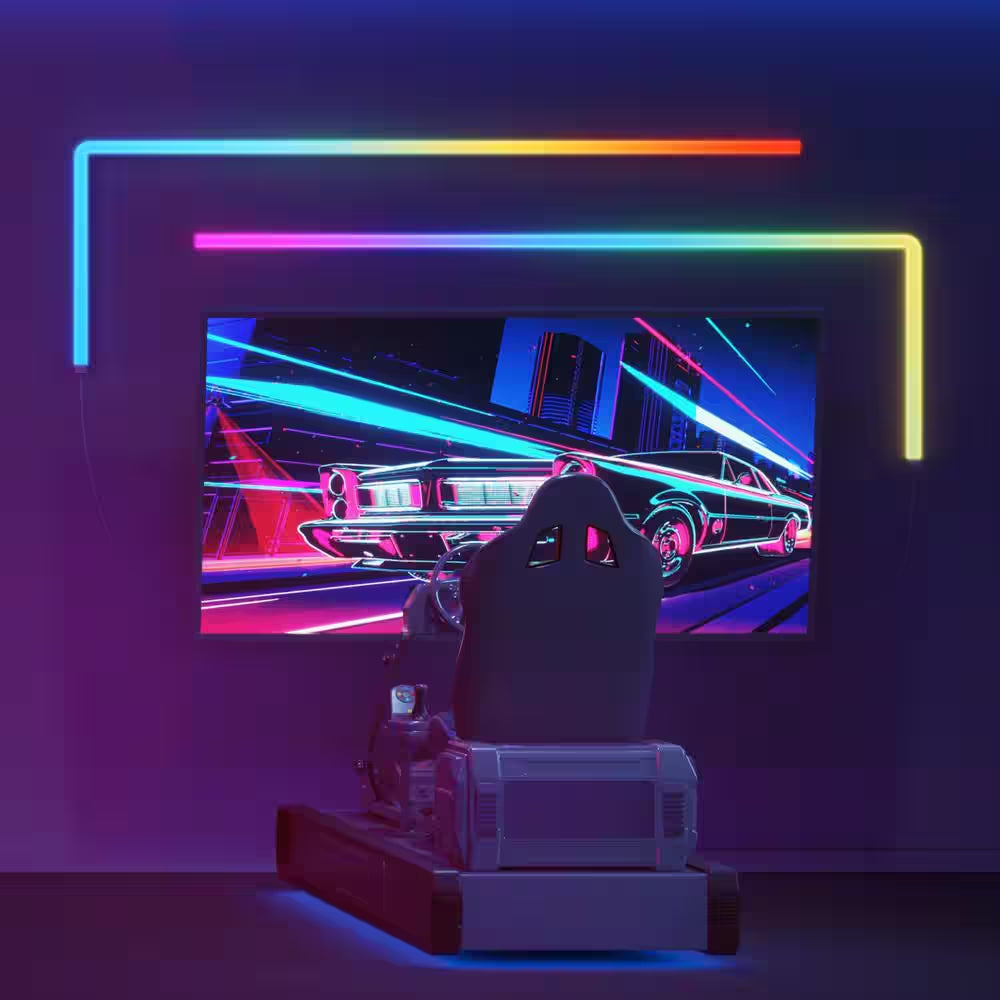 Glide RGBIC 36-Watt Equivalent Smart Integrated LED Color Changing Plug-In Wi-Fi Enabled Wall Light (10-Piece)