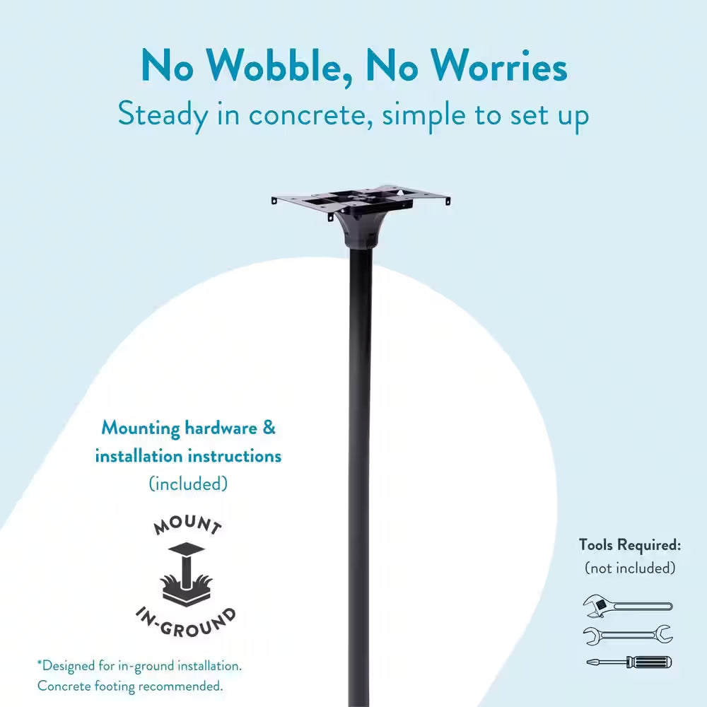 Coolidge 2 In. Dia In-Ground Steel Mailbox Post Black