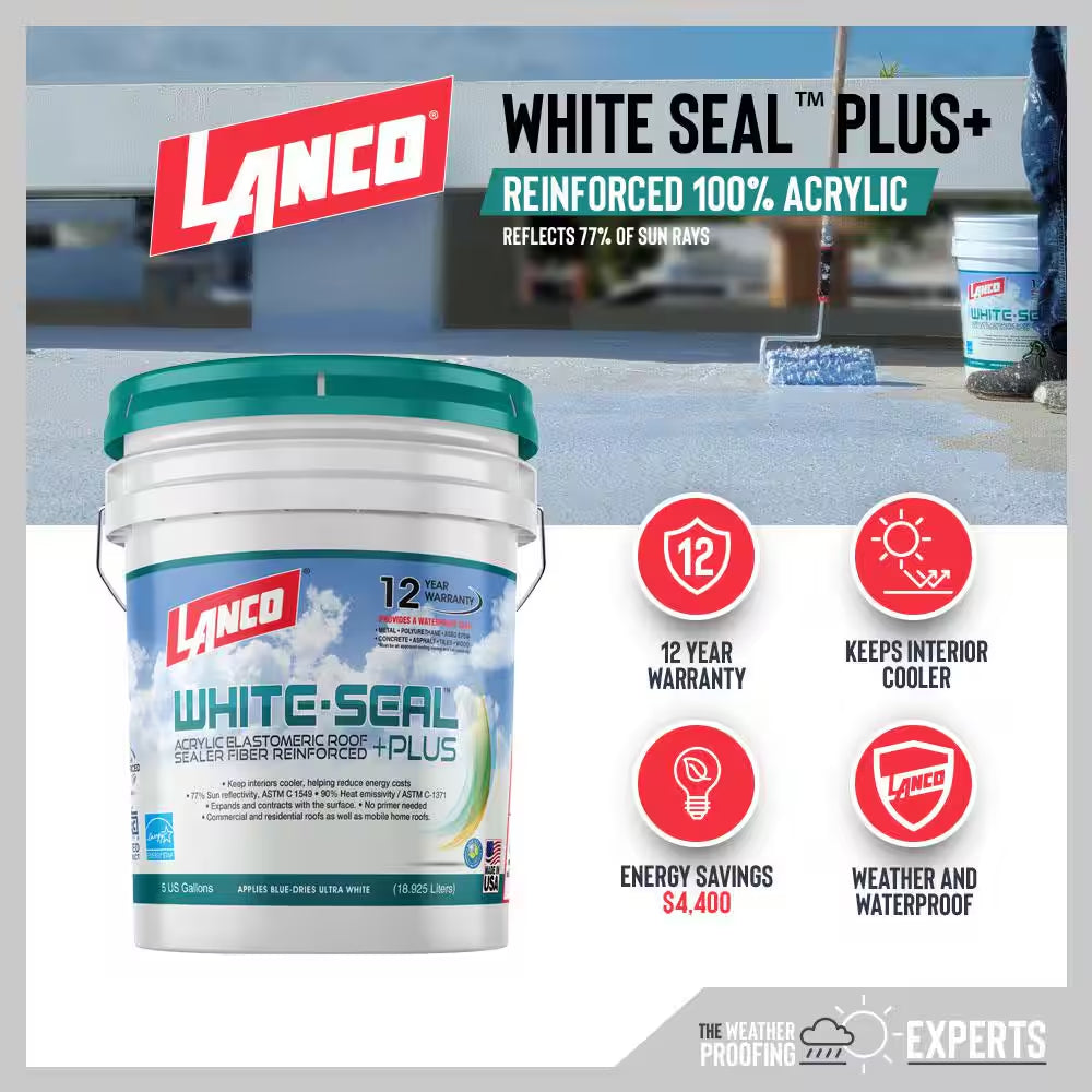 White-Seal plus 1 Gal. Acrylic Elastomeric White Reflective Roof and RV Sealer