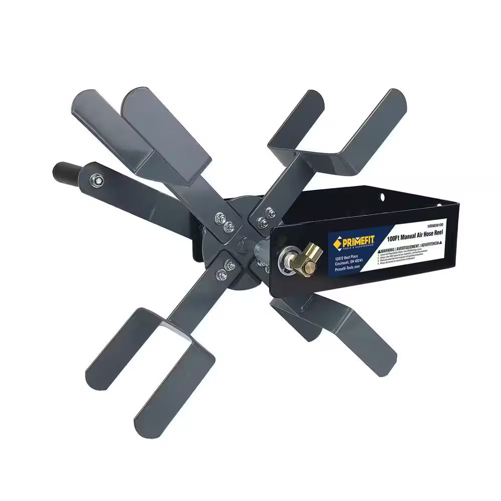 HRM38100 Manual Air Hose Reel with 100 Ft. Capacity Using 3/8 In. ID Air Hose