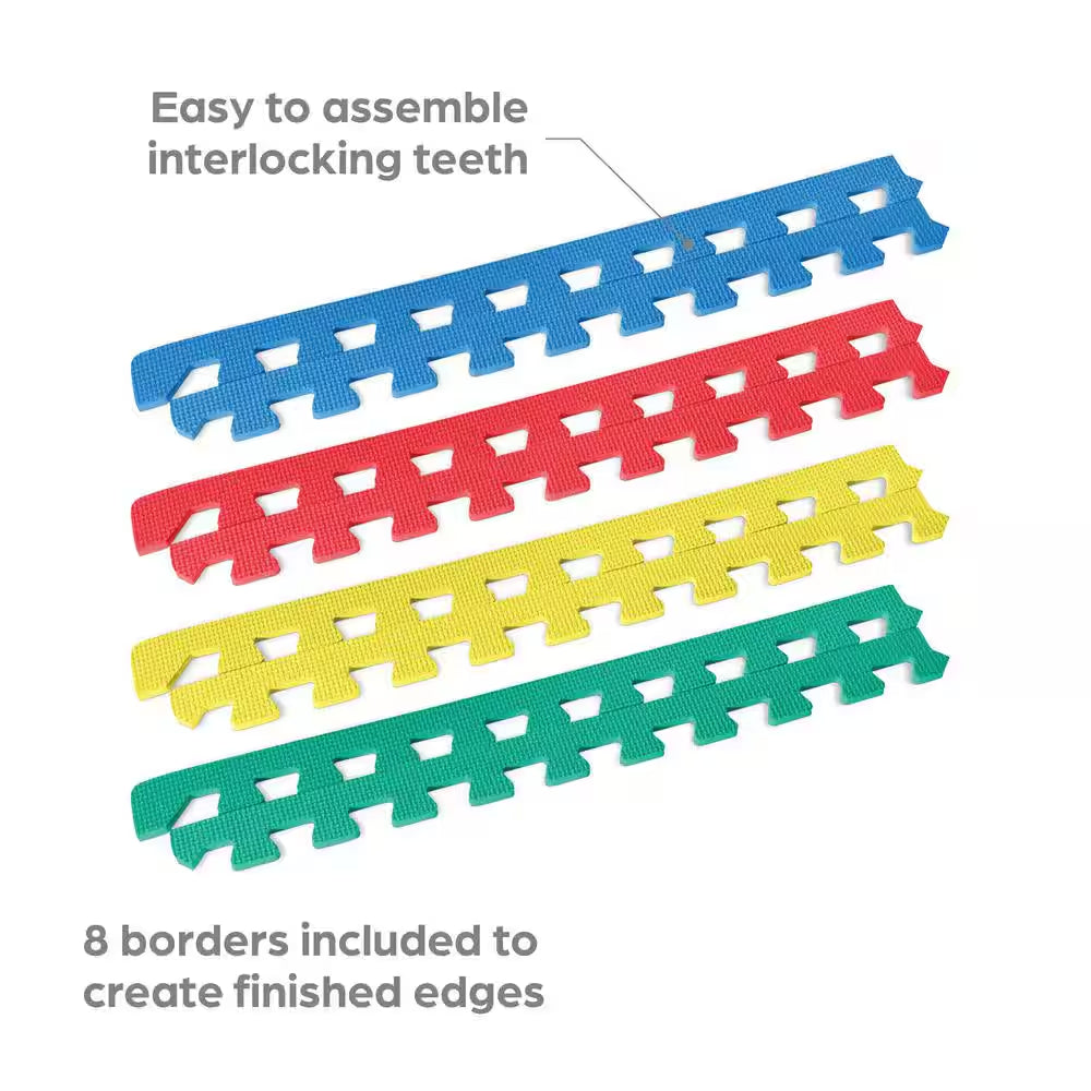 Multi-Purpose 24 In. X 24 In. Interlocking Multi-Color Foam Flooring Recyclamat (4-Pieces)