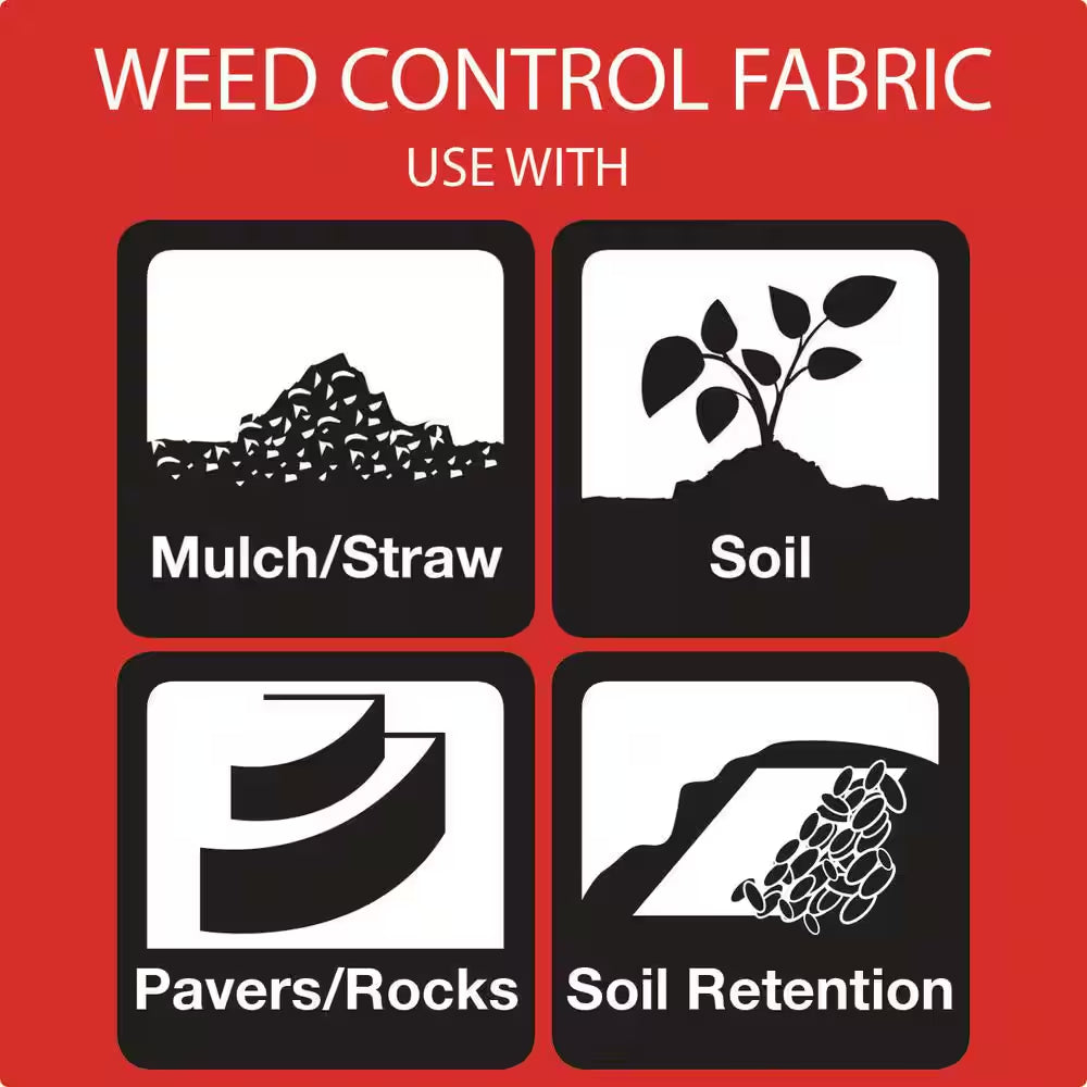 6 Ft. X 100 Ft. Woven Polypropylene Ground Cover Landscape Fabric