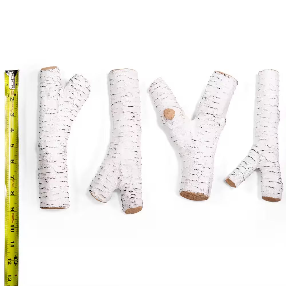 11.75 In. W Vented Decorative Ceramic Wood Gas Fireplace Logs Set for Indoor/Outdoor Fireplaces and Fire Pits (Set of 6)