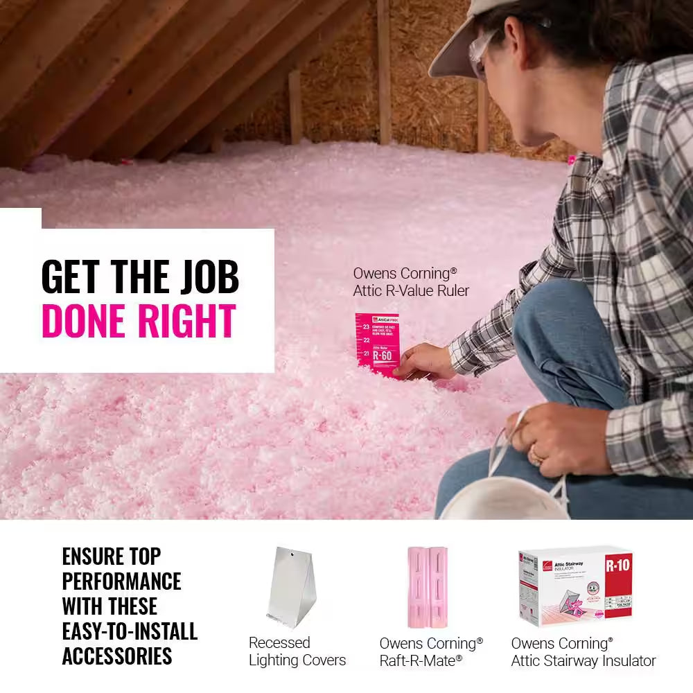 R-19 - R-60 Atticat PINK Fiberglass Blown-In Insulation 27.5 Lb (1 Bag)