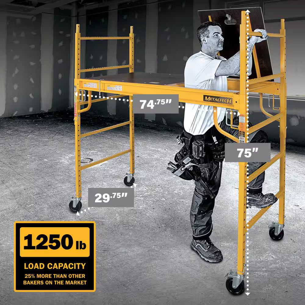 Safeclimb 6 Ft. Baker Scaffold with Platform and Included Trap Door, 1250 Lbs. Load Capacity