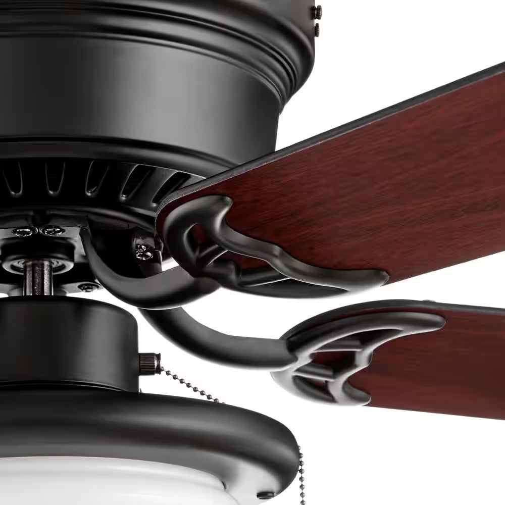 Hugger 44 In. LED Indoor Matte Black Ceiling Fan with Light Kit