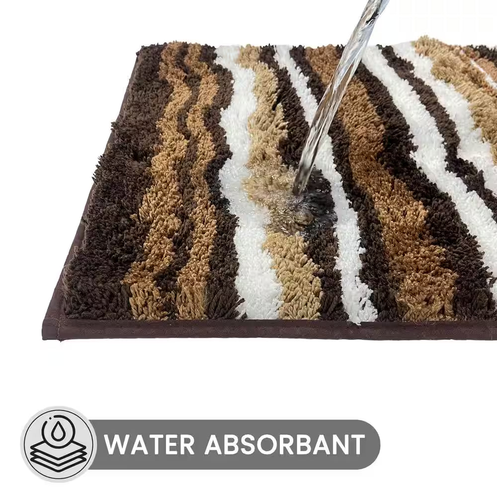 Griffie Collection 17 In. X 24 In. Brown Polyester Rectangle Bath Rug